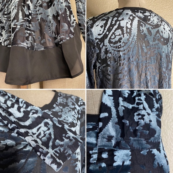 Simply Vera Wang Sheer Velvet Burnout Top - Picture 4 of 12